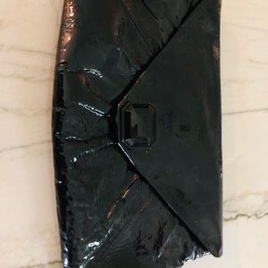 Club Monaco Black Patent Leather Clutch.